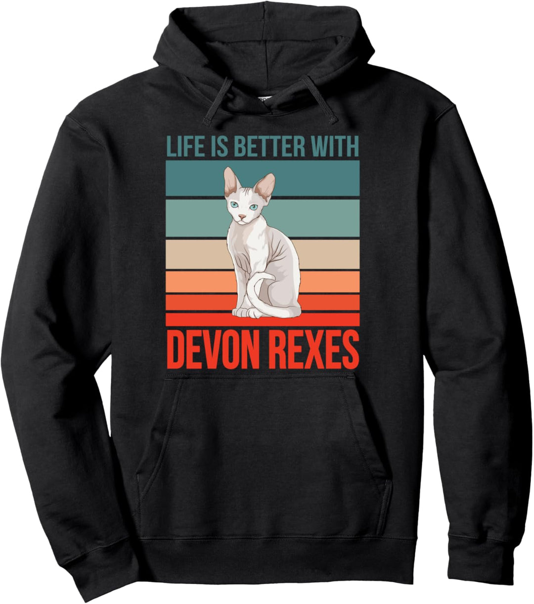 Leben besser mit Devon Rex Katzen Katzen Besitzer Devon Rex Pullover Hoodie