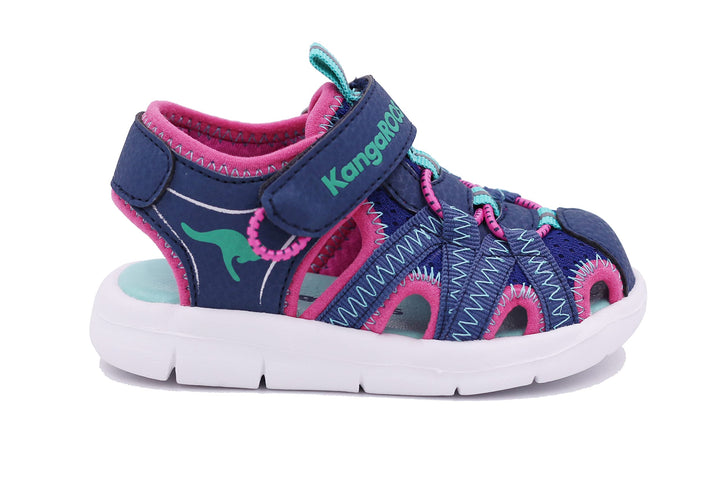 KangaROOS Mädchen K-Lil Ev Sandale 29 EU Dk Navy Daisy Pink, 29 EU Dk Navy Daisy Pink