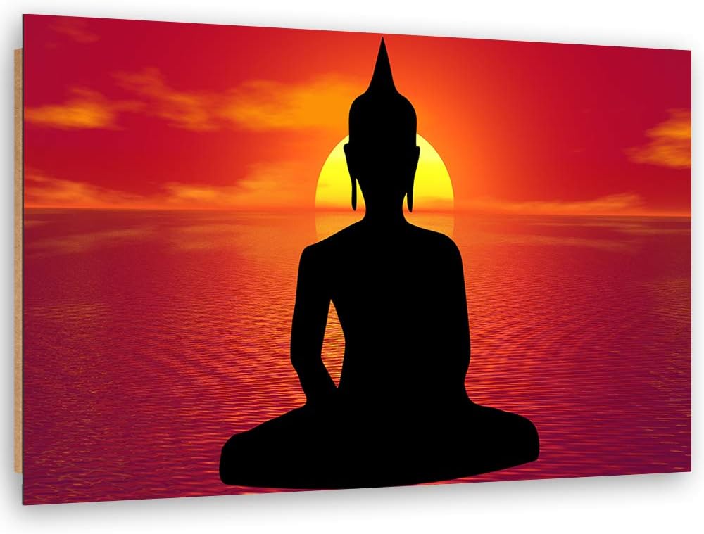 Wandbild XXL Sonnenuntergang Deko Kunst Bilder Religion Orange 120x80 cm M14696 120x80 cm, M14696 12