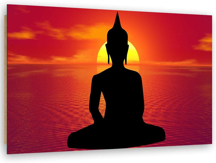 Wandbild XXL Sonnenuntergang Deko Kunst Bilder Religion Orange 120x80 cm M14696 120x80 cm, M14696 12