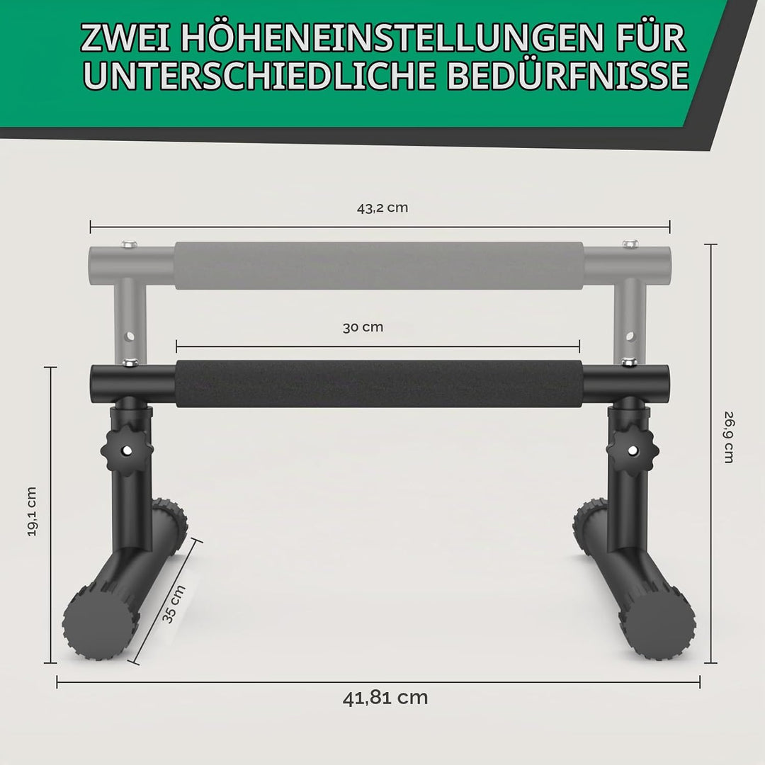 IMAYCC Verstellbare Parallettes Handstand Barrenm, 2 in 1 Push Up Bar Dip-Barren 19CM and 46CM Höhe,