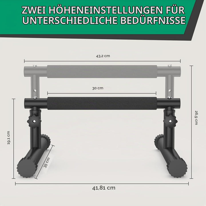 IMAYCC Verstellbare Parallettes Handstand Barrenm, 2 in 1 Push Up Bar Dip-Barren 19CM and 46CM Höhe,