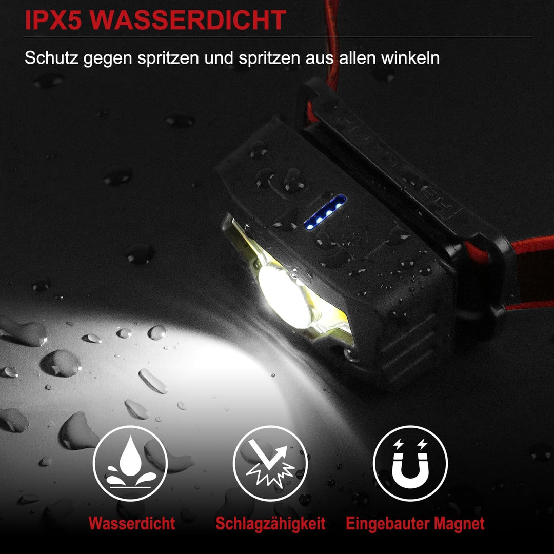 HEARMOR Höhenarbeiten Industriehelm Erwachsene Bauhelm LED-Kopflampe inklusive ABS Schutzhelm Zertif