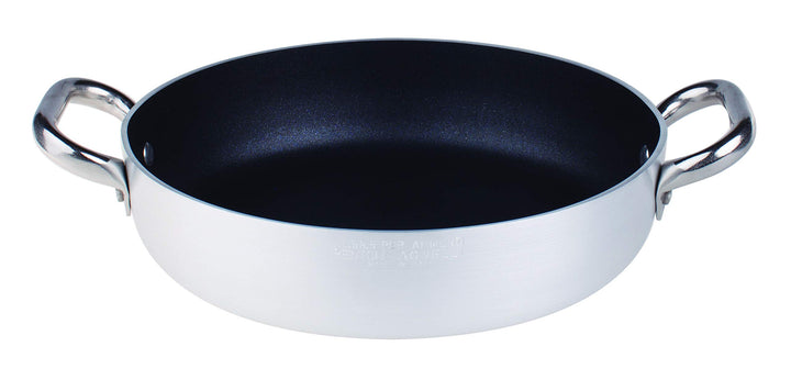 Agnelli Platinium Stieltopf aus Aluminium mit 2 Griffen aus Edelstahl, Silber, Silber, 36 cm, 36 cm
