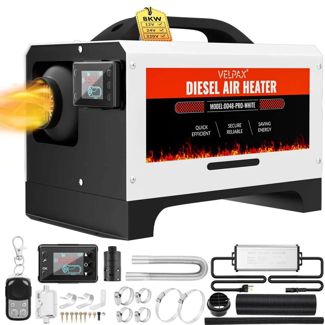 8 kW Dieselheizung,12V/24V DC & 110V /240V AC Diesel Standheizung,mit Fernbedienung & Anzeigebildsch