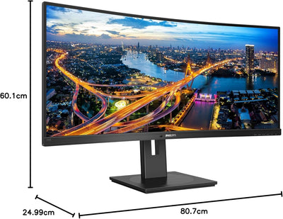 Philips 345B1C - 34 Zoll WQHD Curved Monitor, höhenverstellbar (3440x1440, 100 Hz, HDMI, DisplayPort