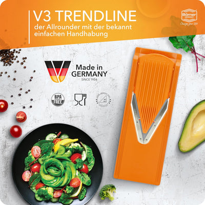 Börner Gemüsehobel V3 TrendLine Starter-Set (6-tlg.) • Gemüsereibe (V-Hobel) + Fruchthalter + Einsch