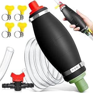 Handpumpe Wasser XL Schlauchpumpe Absaugpumpe mit 2.5m PVC-Schlauch Schlauchschellen und Flüssigkeit