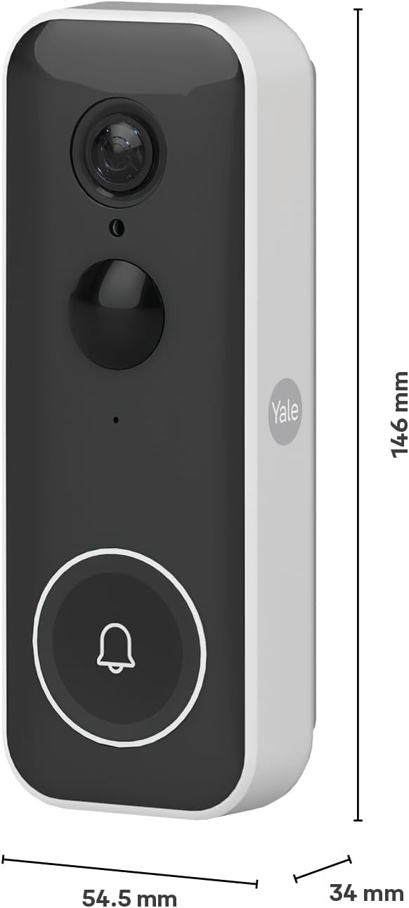 Yale Smart Video-Türklingel - Full HD Live Ansicht &amp; Zwei-Wege-Audio inkl. Yale Türklingel-Gong, Plu