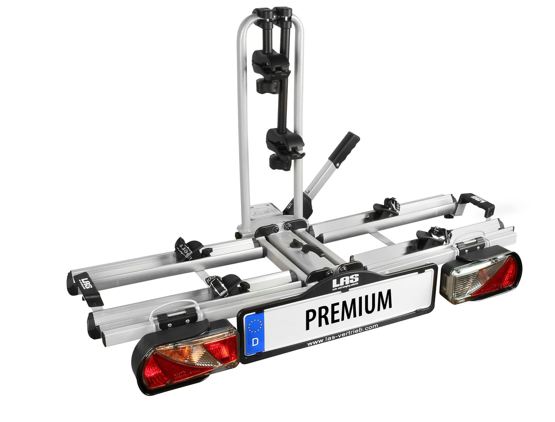 LAS 12011LAS Fahrradträger PREMIUM, E-Bike geeignet, komplett vormontiert, Diebstahlschutz, für 2 Fa