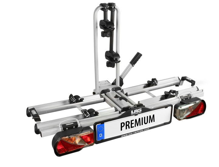 LAS 12011LAS Fahrradträger PREMIUM, E-Bike geeignet, komplett vormontiert, Diebstahlschutz, für 2 Fa
