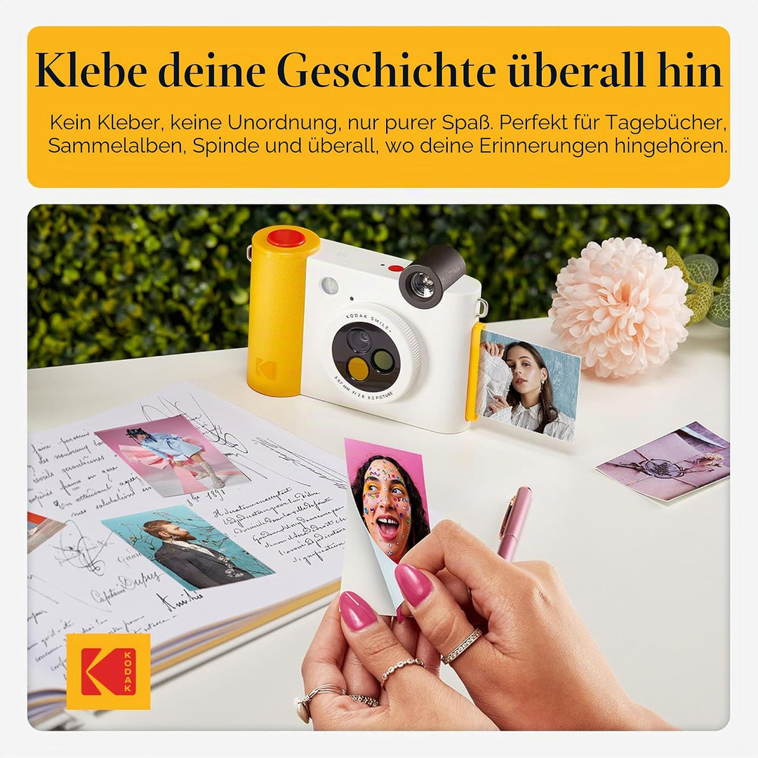 Kodak Smile+ 2-in-1 Digitale Sofortbildkamera & Bluetooth Fotodrucker Starterpaket + Tragetasche + Z