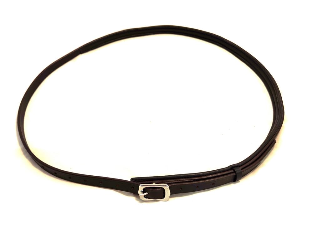 Leder Halsring Halsriemen Flach für Pferde verstellbar gepolstert Farbe Braun, Braun