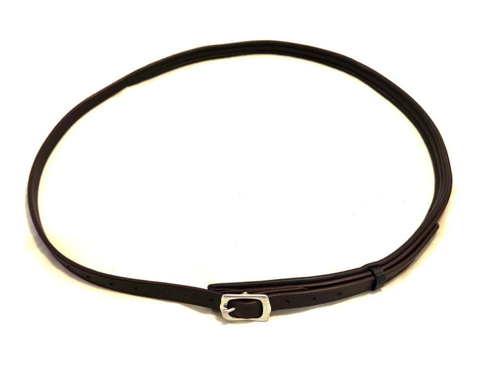 Leder Halsring Halsriemen Flach für Pferde verstellbar gepolstert Farbe Braun, Braun