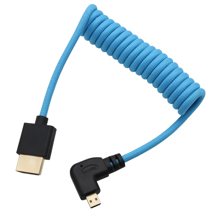 HangTon Micro-HDMI zu HDMI ProRes RAW 4K 8K 60fps blau geflochtener Spiralkabel für Sony ZVE-10 A7C