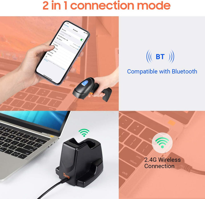 Tera Pro Extreme Leistung 1MP-Kamera Barcodescanner QR 2D 1D Bluetooth Barcode Scanner Wireless 2,4G