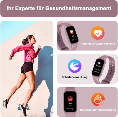 Blackview Smartwatch Damen Herren, Wasserdicht Fitnessuhr 1,47 Zoll Farbdisplay, Fitness Tracker mit