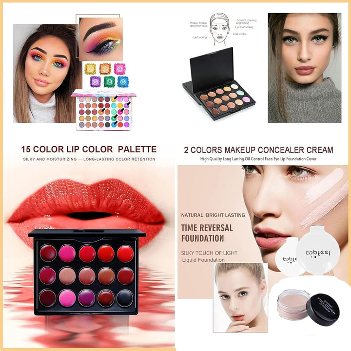 BrilliantDay 27 Stück Mehrzweck Make-up-Set All-in-One Make-up-Geschenkset Kosmetik-Palette Starter