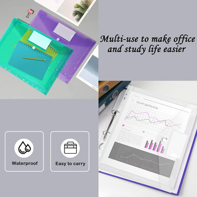 Sosayet Dokumententasche A4 30 pack, Dokumentenmappe A4 Transparent Sammelmappen mit 11 Lochrand und