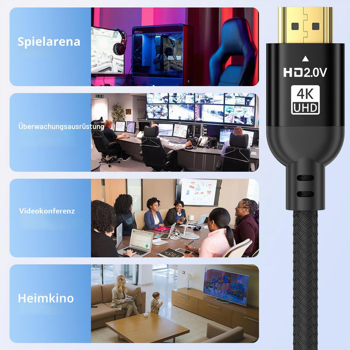 Diyanisly 4K HDMI Kabel 20M, 18Gbps Hohe Geschwindigkeit Geflochtenes HDMI 2.0 Kabel, Unterstützt 4K