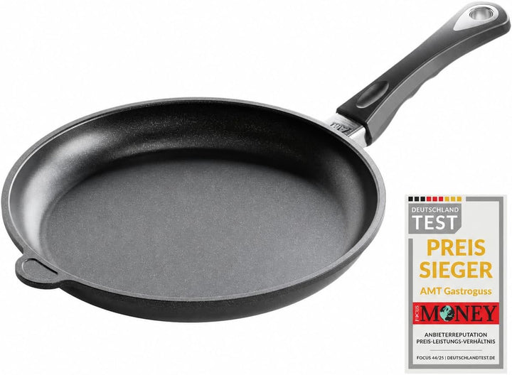AMT Gastroguss Bratpfanne 28 cm Ø Schwenkpfanne 4 cm hoch, fester Stiel, nicht induktionsgeeignet, L
