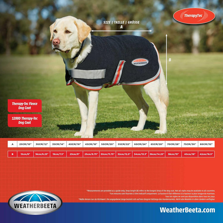 Weatherbeeta Comfitec Therapie-Tec Fleece Hundemantel Schwarz/Silber/Rot 45cm, 45cm