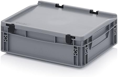 Auer Packaging 2x Eurobehälter 40 x 30 x 13,5 mit Scharnierdeckel inkl. gratis Zollstock * 2er Set