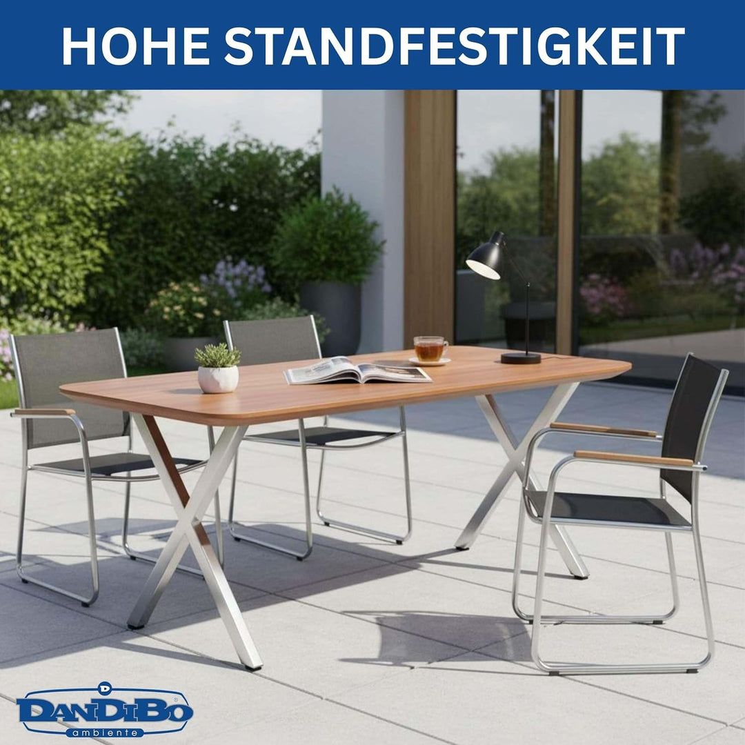 DanDiBo 2X Tischbeine Edelstahl 72 x 68 cm Tischgestell Höhenverstellbar 96678 Tischfüsse Möbelfüsse