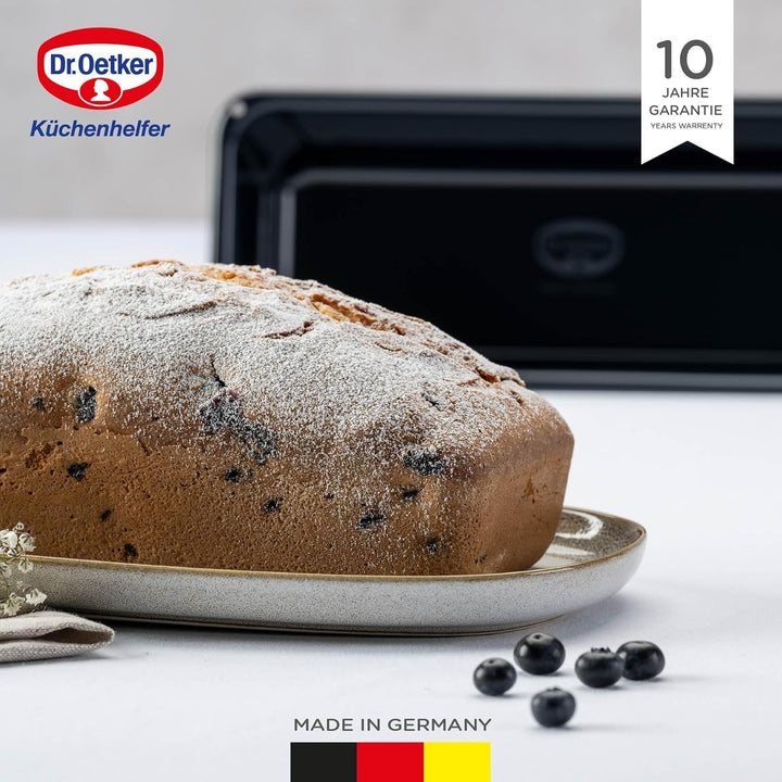 Dr. Oetker Kastenform 25 cm Back-Liebe Emaille – Schnitt- & kratzfeste Backform mit Emaille & Antiha