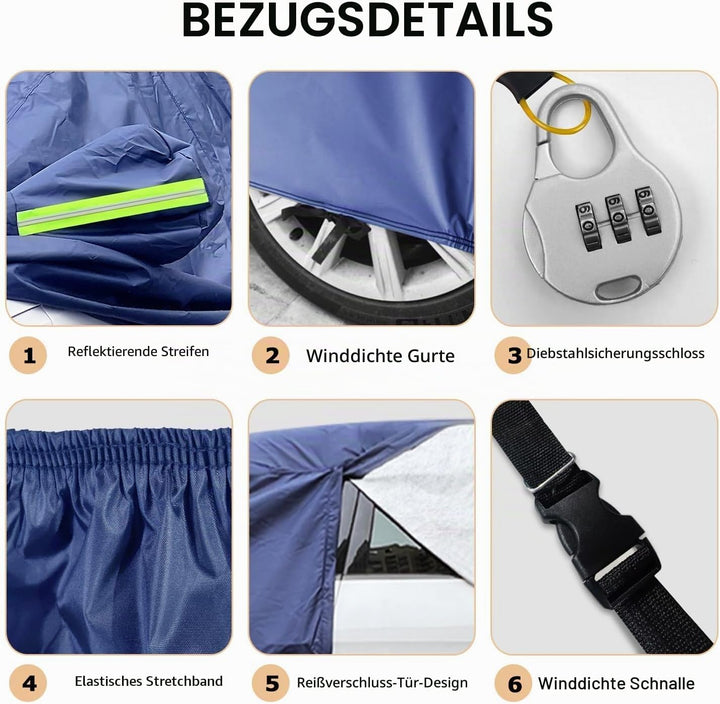 Autoabdeckplane 10 Schichten Vollgarage Autoabdeckung Vollgarage Staubdicht Wasserdicht Autohülle Au