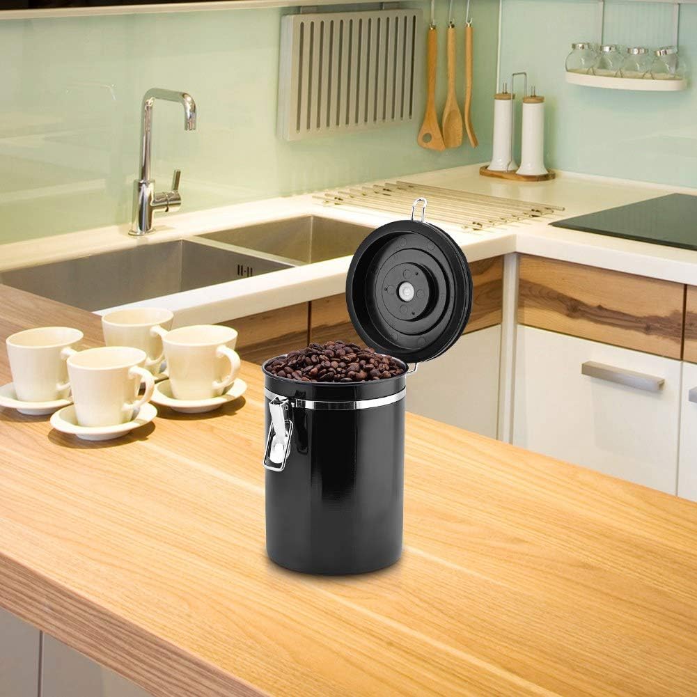 Jeffergarden Kaffeekanister 1,8 L Edelstahl Grosser Behälter Luftdicht für Gemahlenes Stahlpulver Bo