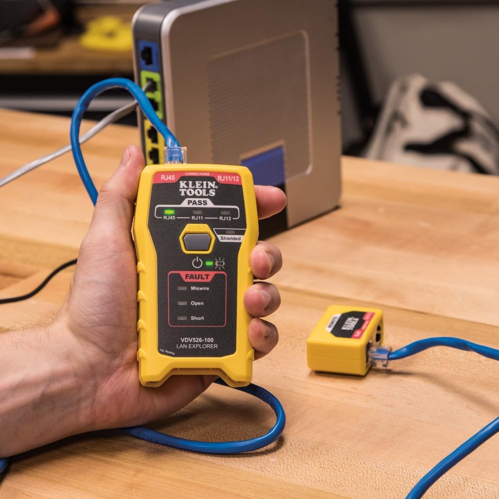 KLEIN TOOLS Netzwerkkabel-Prüfgerät, LAN Explorer™ Datenkabel-Prüfgerät mit Remote-Einheit RJ45 and