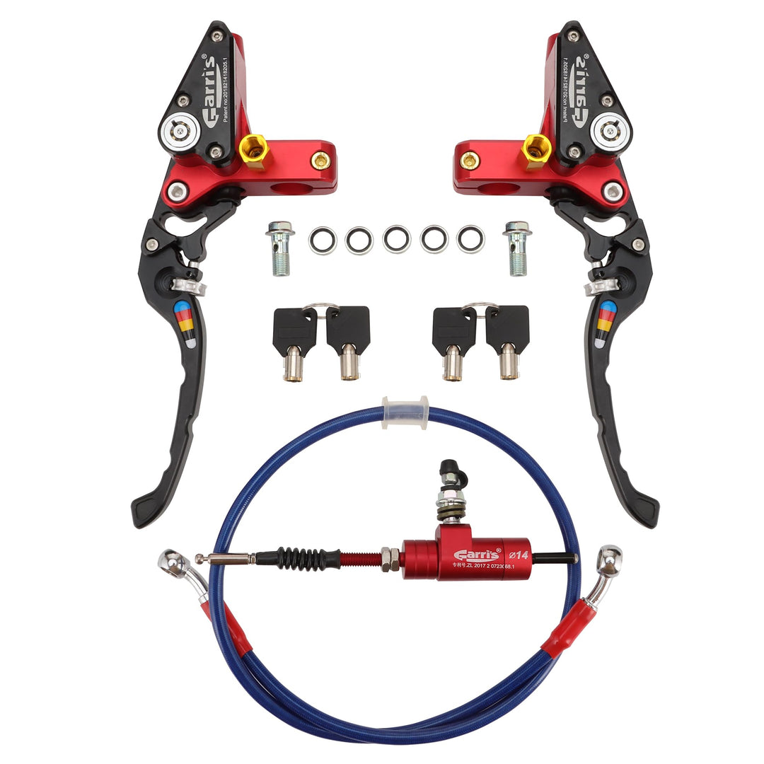 WOOSTAR 22mm Motorrad Hydraulische Kupplung Hauptbremszylinder mit CNC Bremshebel Ersatz für Motorra
