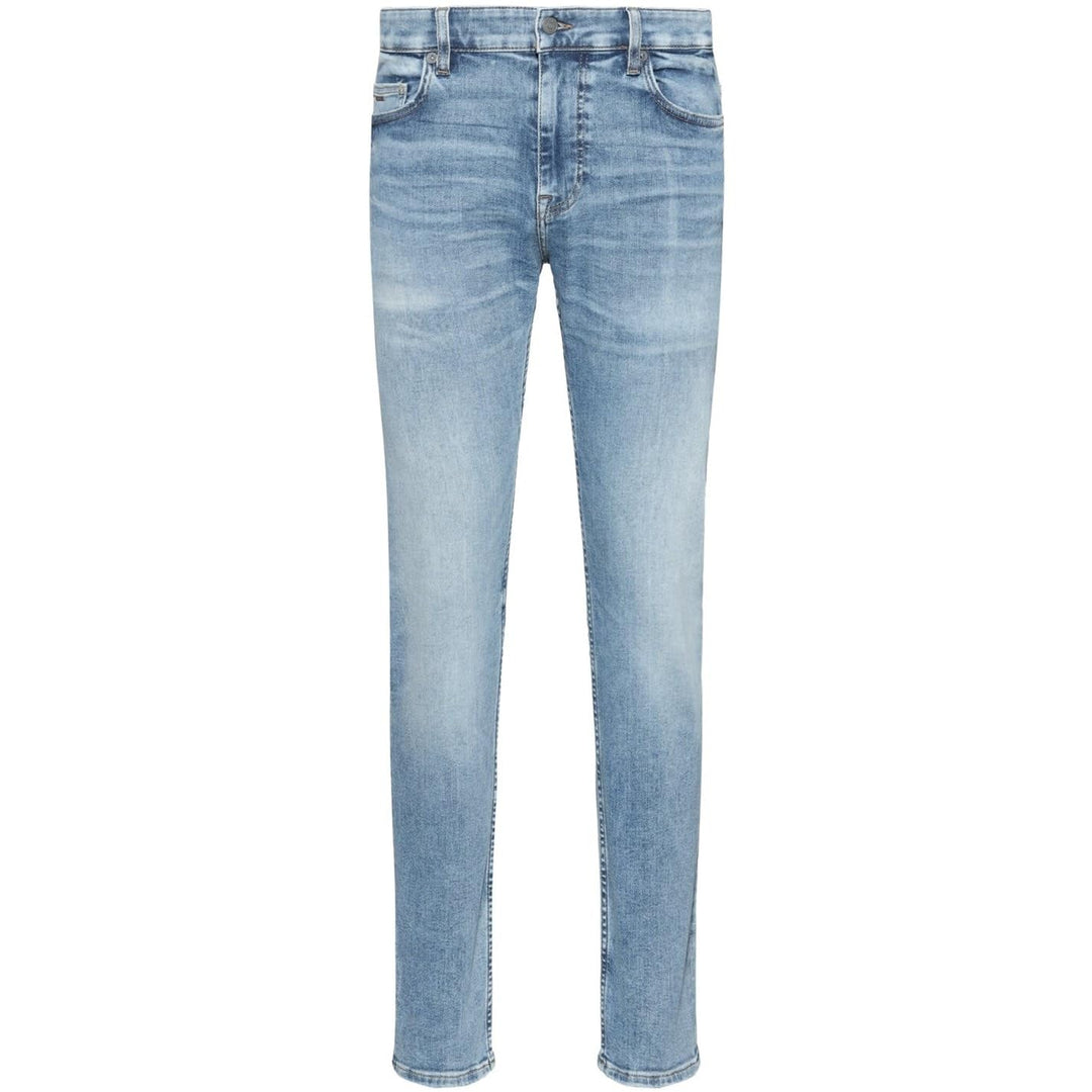 BOSS Herren Delaware BC-L-P Blaue Slim-Fit Jeans aus Super-Stretch-Denim 35W / 30L Light/Pastel Blue