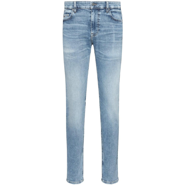 BOSS Herren Delaware BC-L-P Blaue Slim-Fit Jeans aus Super-Stretch-Denim 35W / 30L Light/Pastel Blue