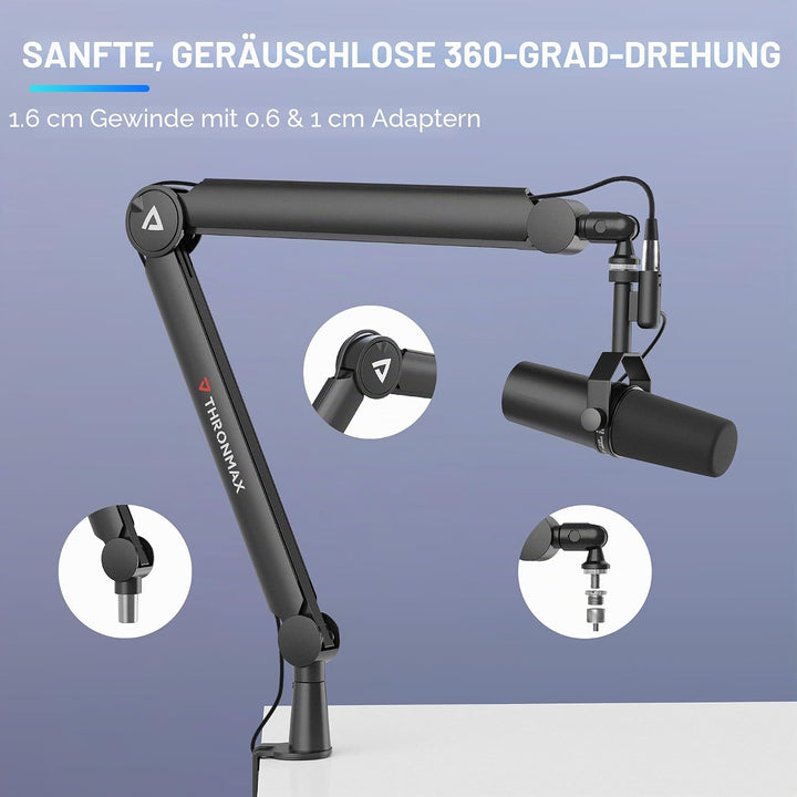 THRONMAX S8 Mikrofon arm, Mikrofonständer für Game Streaming und Broadcasting, Stabiler und universe
