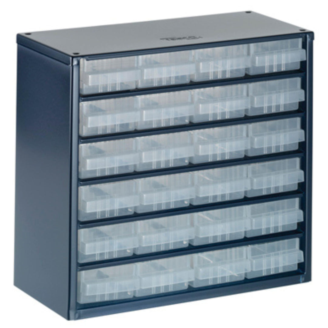 raaco Kleinteilemagazin C6-24 mit 24 Schubladen, Tragkraft 19.8 kg, 15 x 30.6 x 28.3 cm, geeignet fü
