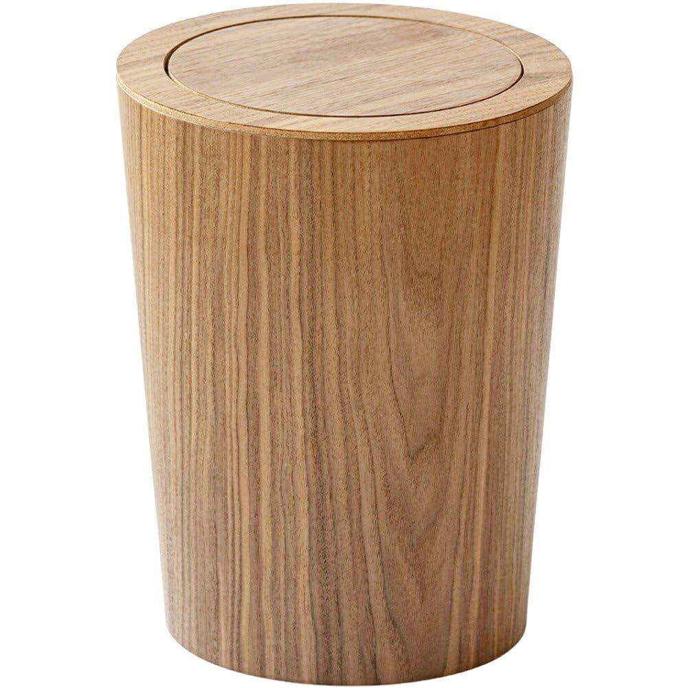 Holz-mülleimer, Schwingdeckel-mülleimer, Papierkorb, Vintage-mülleimer, Holzmaserung, Mülleimer, Sch