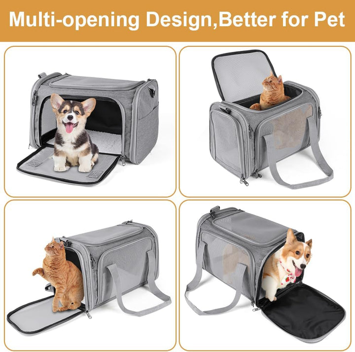 Hundebox faltbar, Hundetransportbox, Transporttasche für Katze Hund für Reise Auto Flugzeug, Leicht