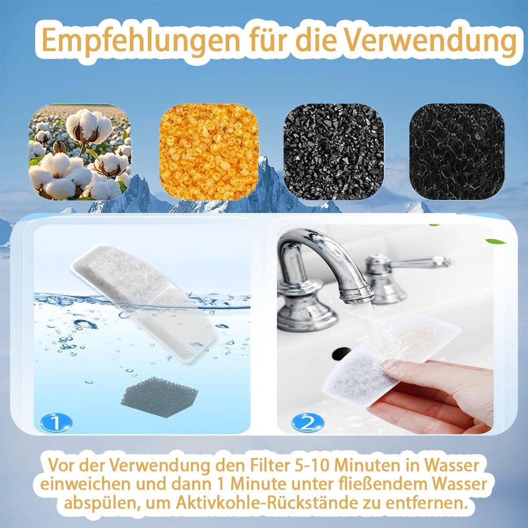 Allein 40 Stück Ersatzfilter für 2.8L Katzenbrunnen für Katze Kabellos, Katzen Trinkbrunnenfilter Se