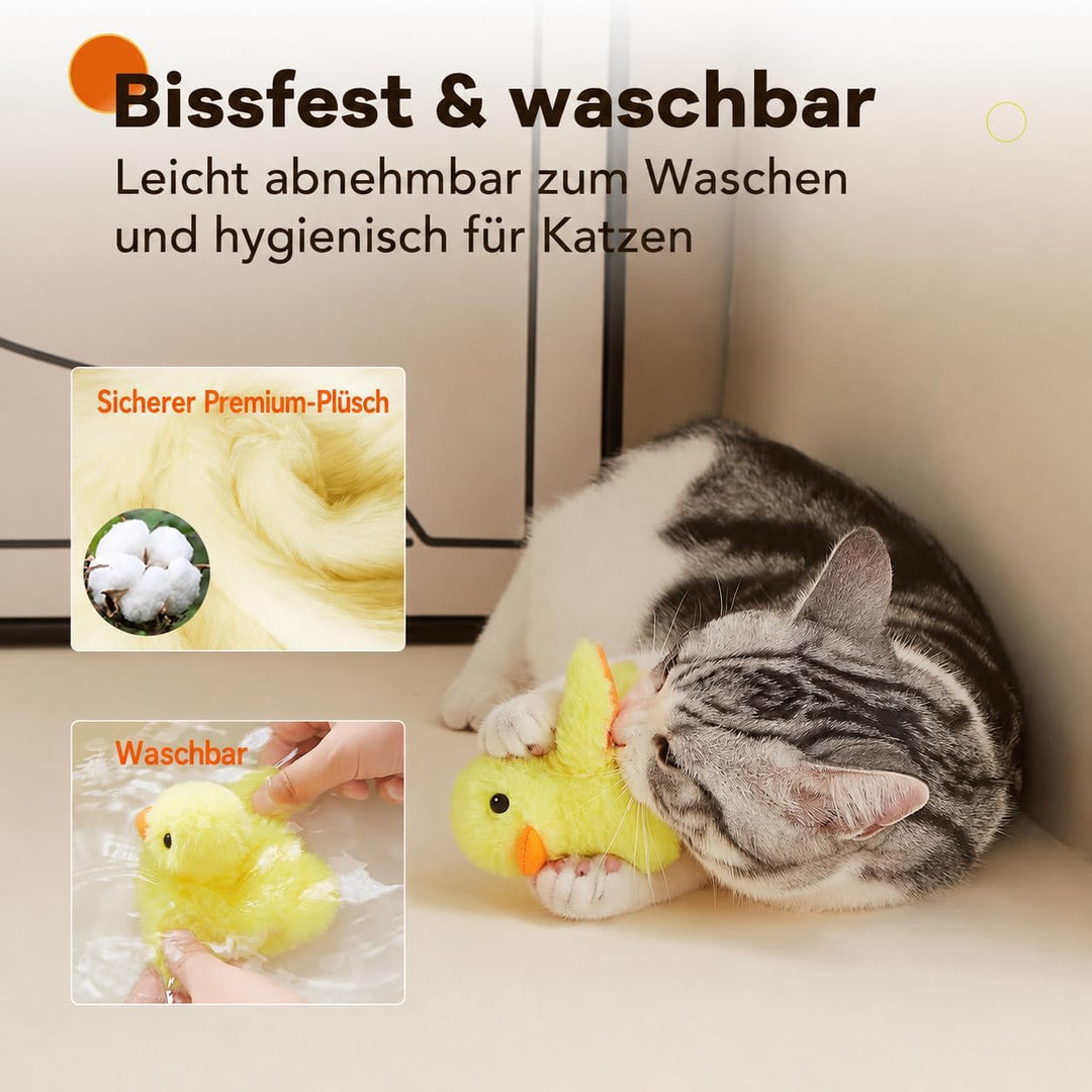 Potaroma Katzenspielzeug Ente, Katzenminze, Elektrisch &amp; Interaktiv, Kitten | Plüsch mit Touch-Senso