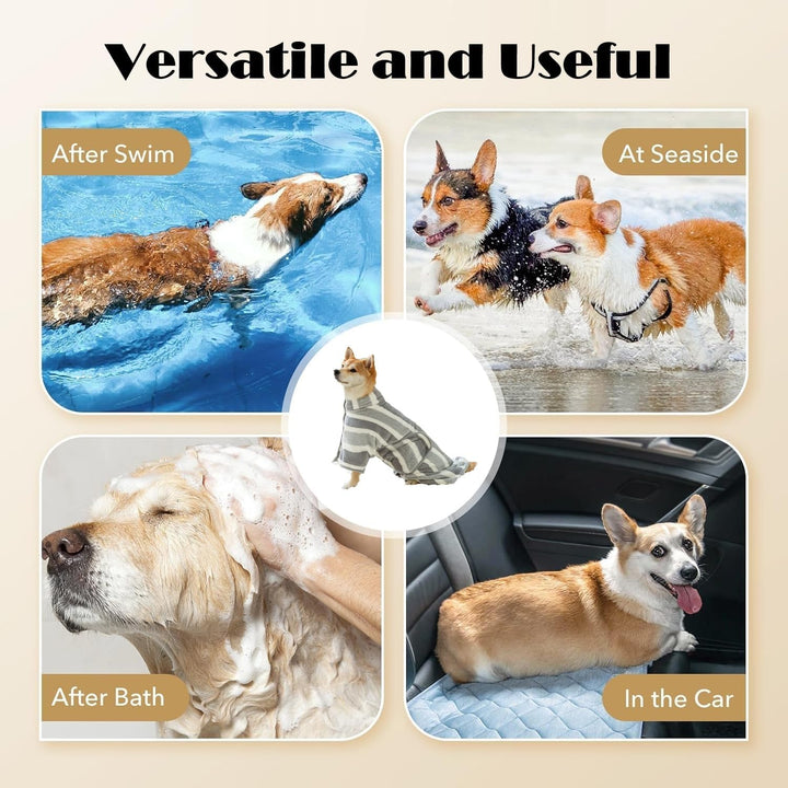Hundebademantel, Hunde Bademantel Hund Ultra-Absorbierender, Einstellbar Hundehandtuch Schnell Trock
