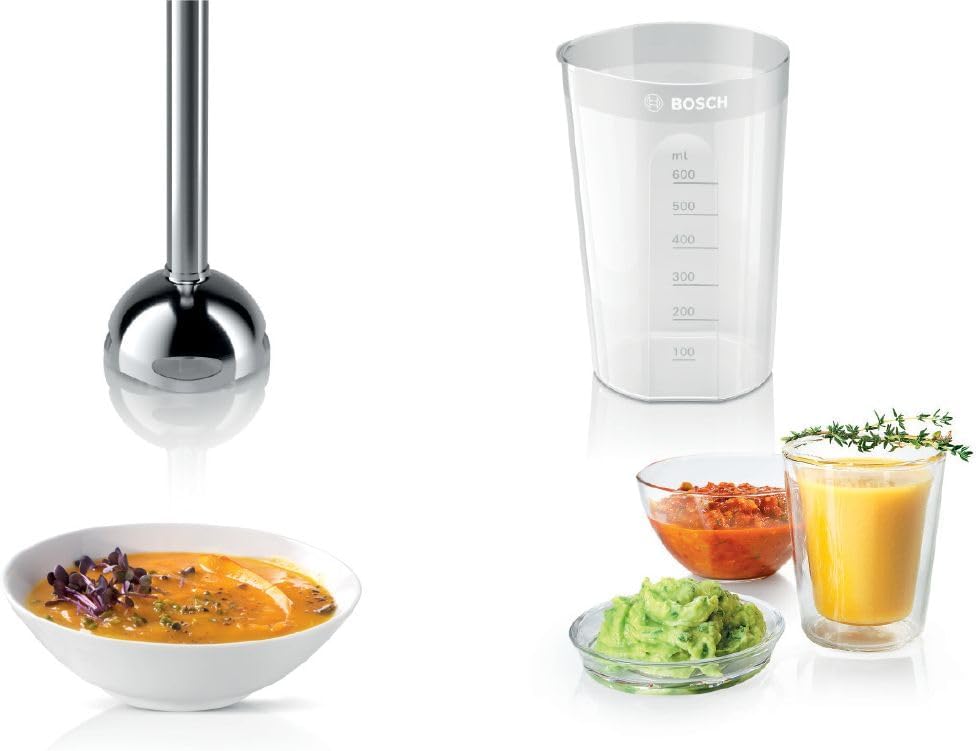 Bosch MSM2610B Handmixer CleverMixx mit vier Klingen, 600 W, schwarz / grau Mixer und Hackbrett Únic