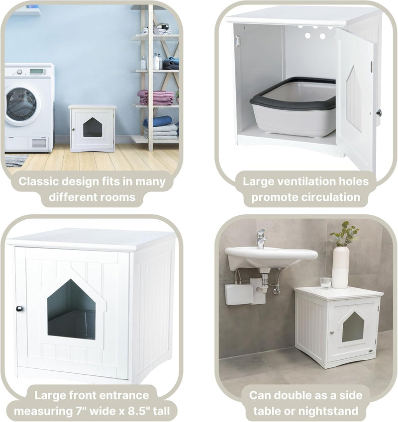 Trixie 40290 Katzenhaus für Katzentoilette, 49 × 51 × 51 cm, weiss Katzenhaus weiss, Katzenhaus weis