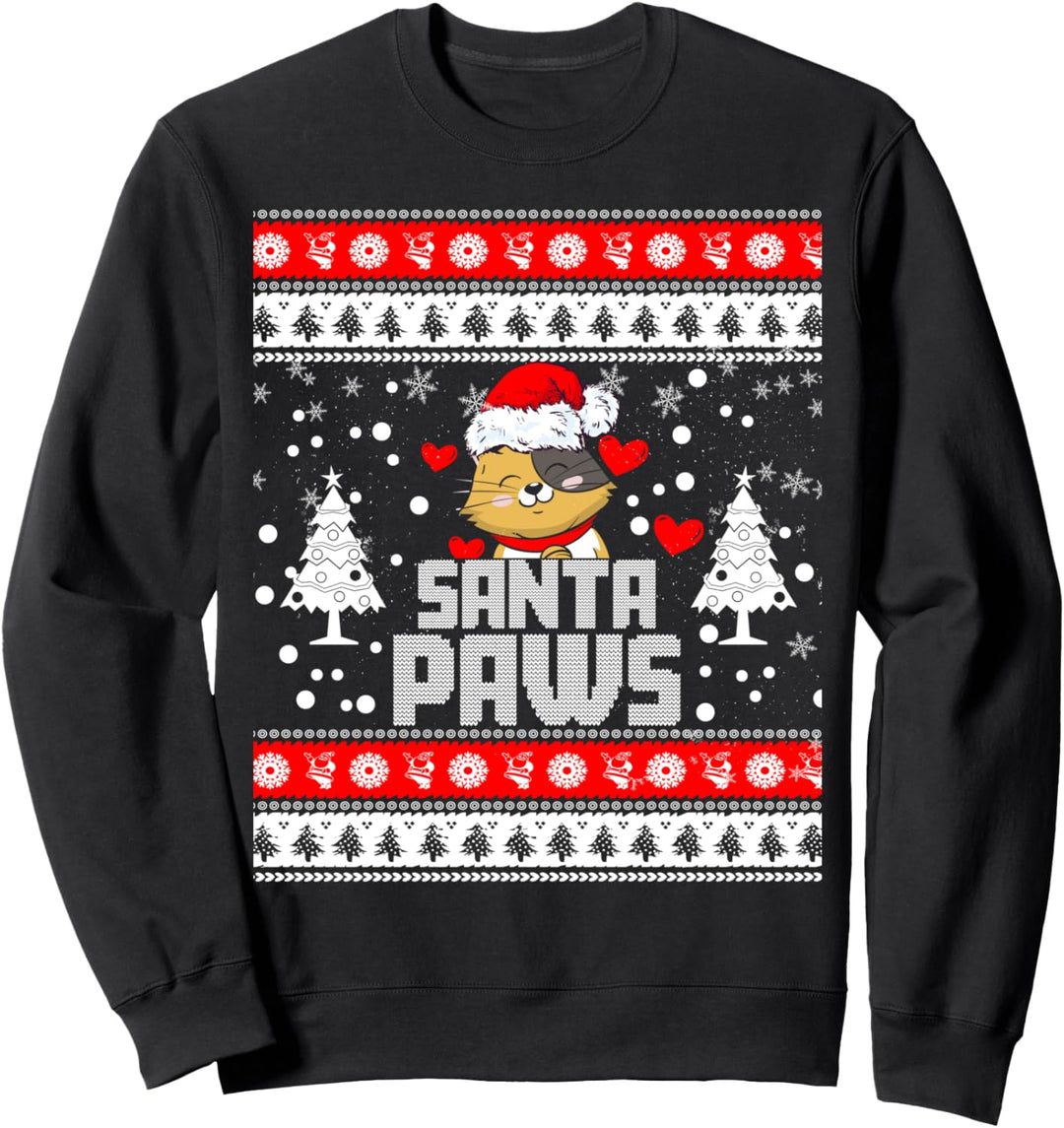 Santa Meow Paws Weihnachtskatze, lustig Sweatshirt