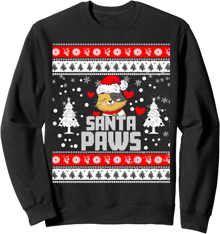 Santa Meow Paws Weihnachtskatze, lustig Sweatshirt