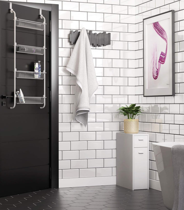 WENKO Tür-Regal, Hänge-Regal mit 4 grossen Ablagen für Haushalts-Utensilien, ideal für Küchenzubehör