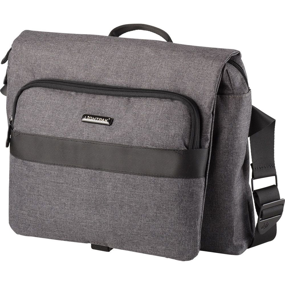 LIGHTPAK 46165 Umhängetasche Walker, Tragetasche aus Polyester, Laptop-Tasche bis 15 Zoll und Organi