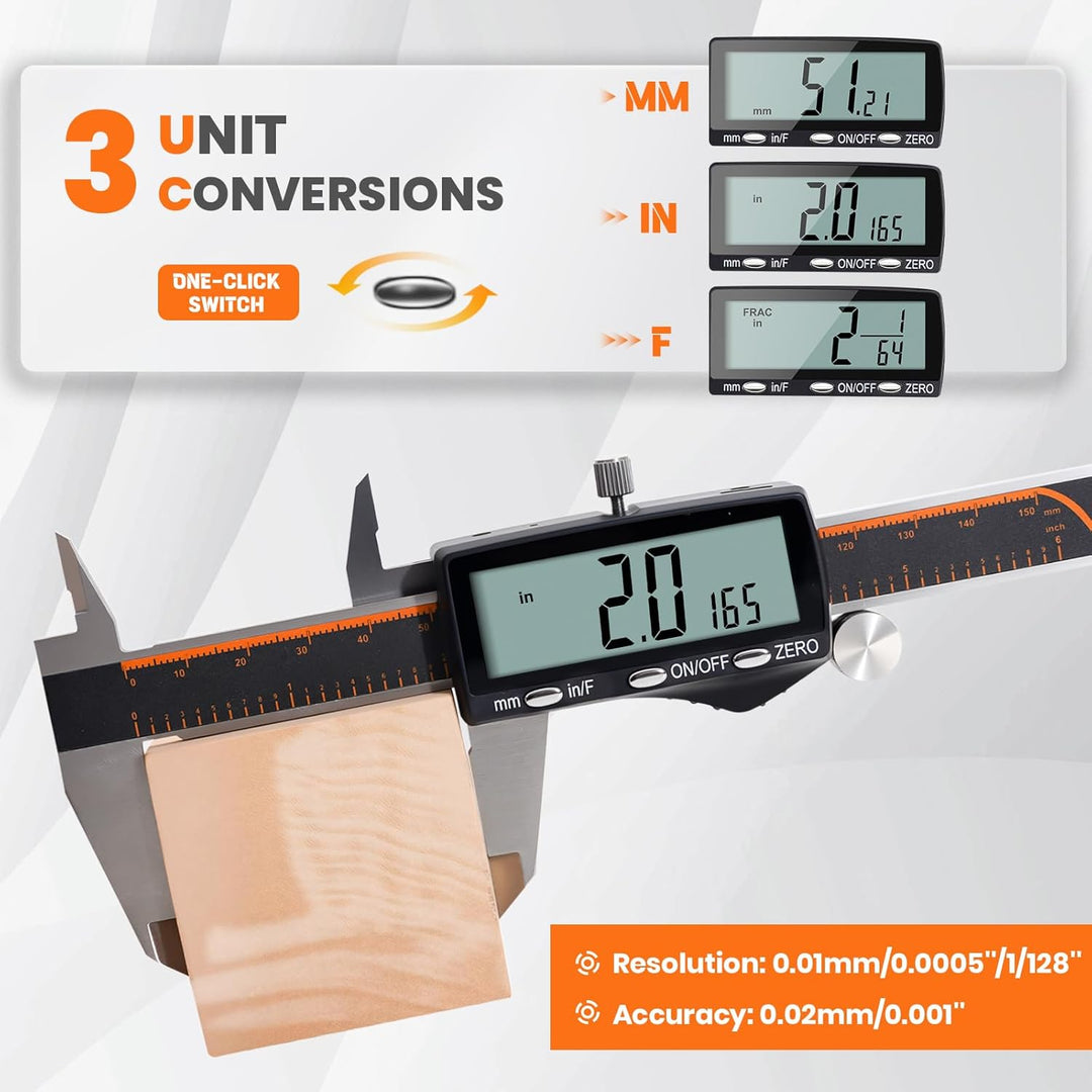 Messschieber Digital 150mm 6 Inch-Rechargeable, 6 Inch-Rechargeable
