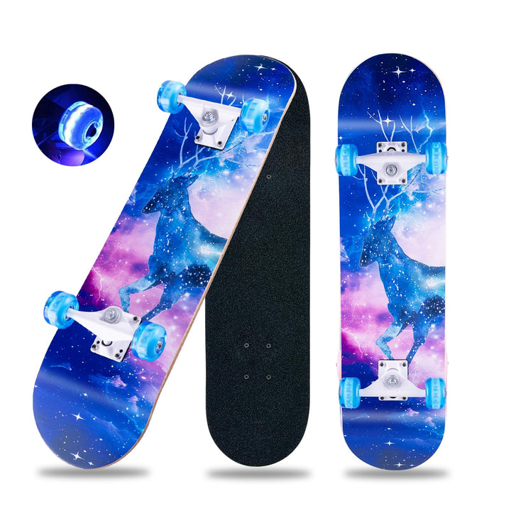 Skateboard 31 x 8 Zoll komplette Cruiser Skateboard für Anfänger,8-lagiger Ahornholz ABEC-11 Kugella